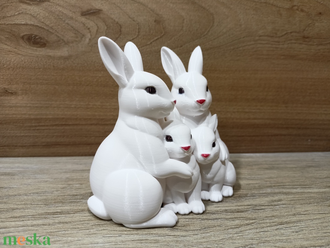 3D nyomtatott nyuszi család  - ünnepi díszek, dekorációk - húsvéti díszek és dekorációk - húsvéti asztaldíszek - Meska.hu