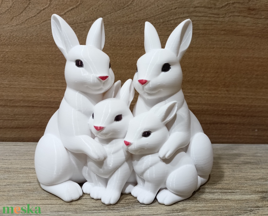 3D nyomtatott nyuszi család  - ünnepi díszek, dekorációk - húsvéti díszek és dekorációk - húsvéti asztaldíszek - Meska.hu