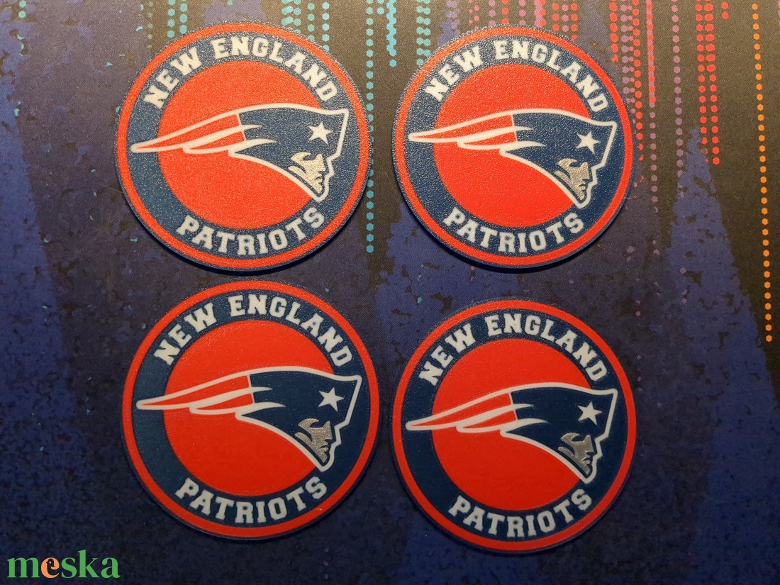 New England Patriots logós poháralátét szett - 4 db 3D nyomtatott alátét - otthon & életmód - konyhafelszerelés, tálalás - tálalás - tányér- és poháralátét - Meska.hu