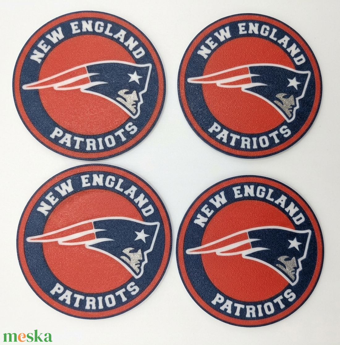 New England Patriots logós poháralátét szett - 4 db 3D nyomtatott alátét - otthon & életmód - konyhafelszerelés, tálalás - tálalás - tányér- és poháralátét - Meska.hu