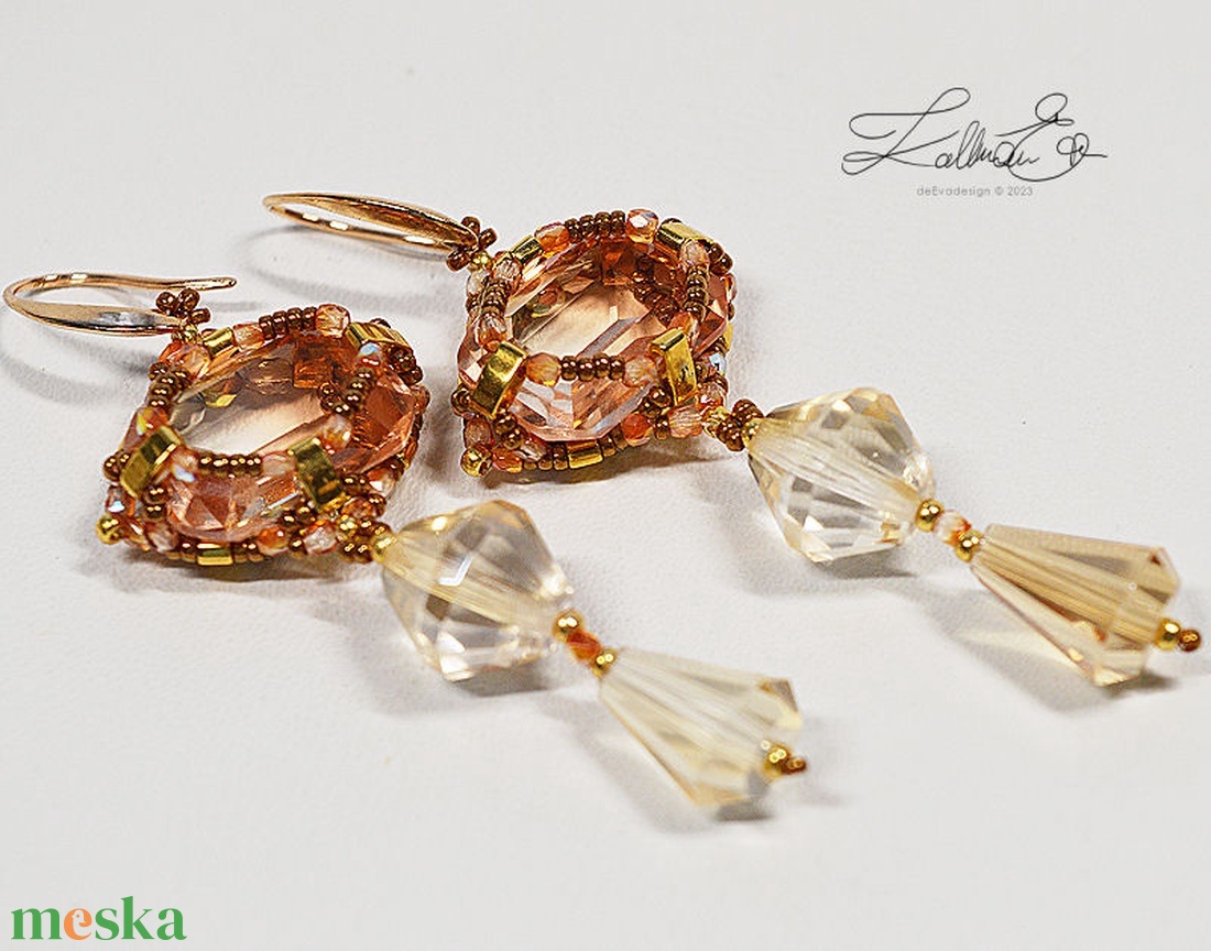 Fülbevaló - Tanta gold - ékszer - fülbevaló - csillár fülbevaló - Meska.hu