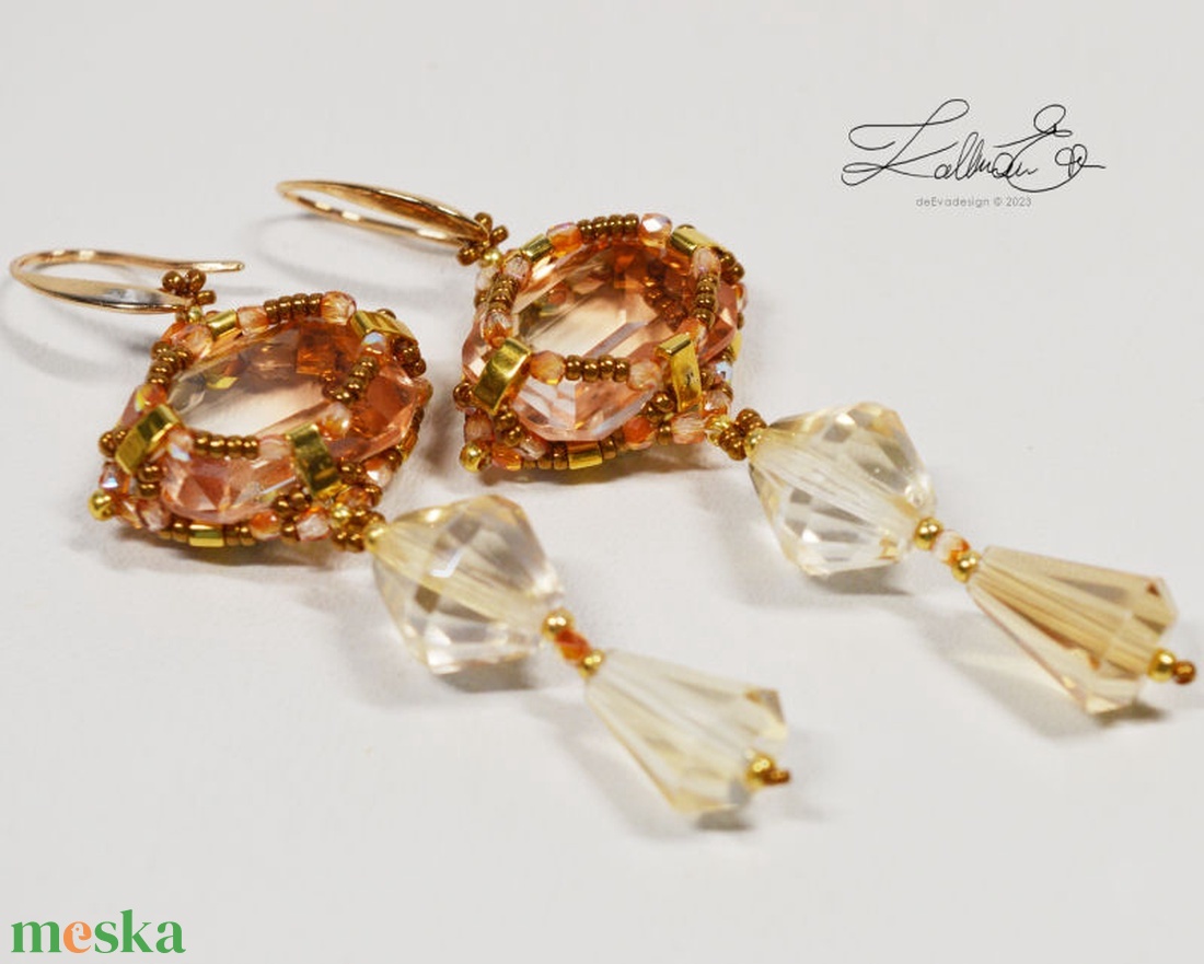 Fülbevaló - Tanta gold - ékszer - fülbevaló - csillár fülbevaló - Meska.hu