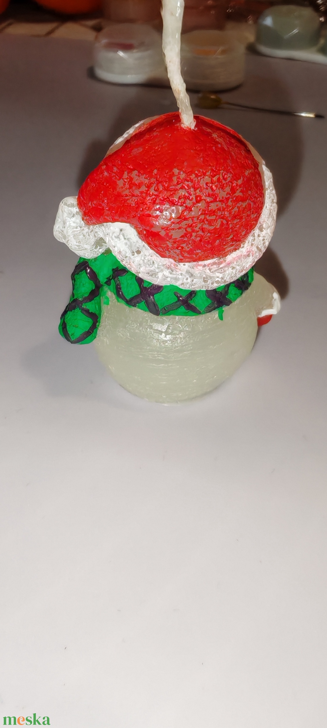 Hóember gyertya  - kellékek & szerszámok - dekorációs kellékek - dekorációs gyertya - Meska.hu