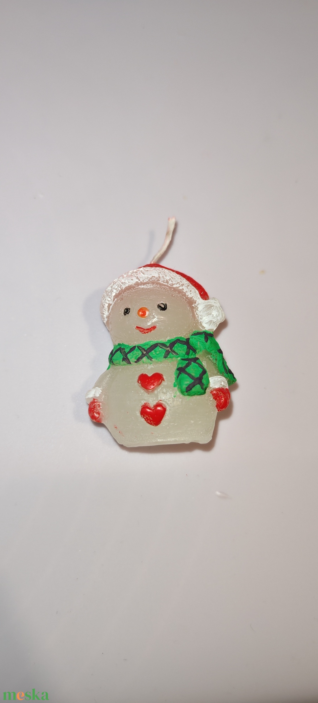 Hóember gyertya  - kellékek & szerszámok - dekorációs kellékek - dekorációs gyertya - Meska.hu
