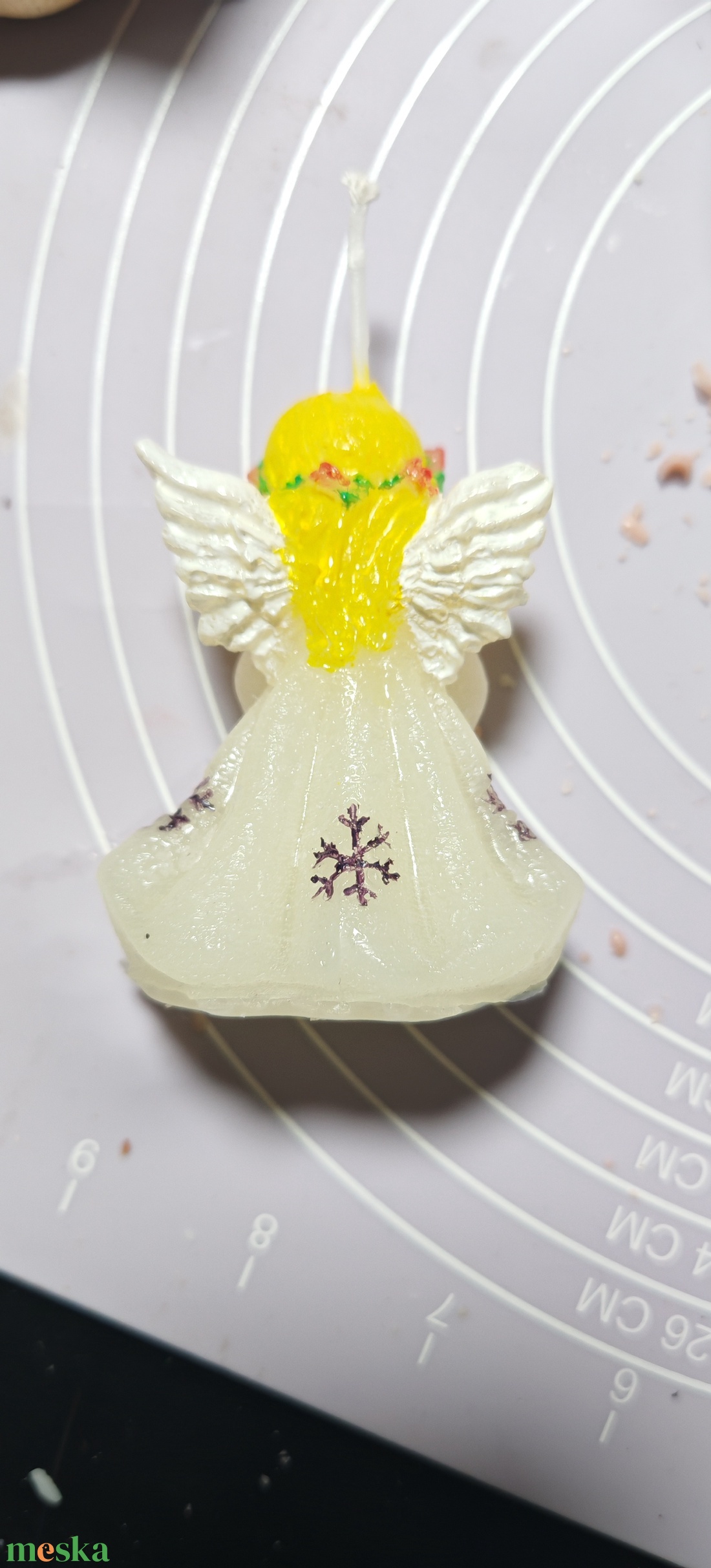 Kézzel festett angyal gyertya  - otthon & életmód - gyertya, illat, aroma - gyertya - Meska.hu