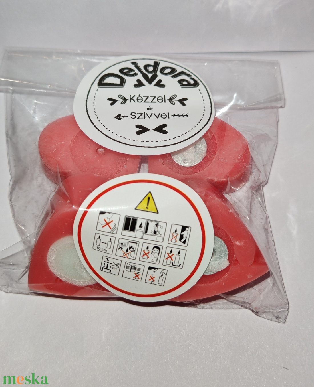 Szív alakú tea mécses  - otthon & életmód - gyertya, illat, aroma - gyertya - Meska.hu