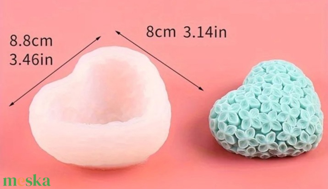 Szív gyertya virágokból  - otthon & életmód - gyertya, illat, aroma - gyertya - Meska.hu