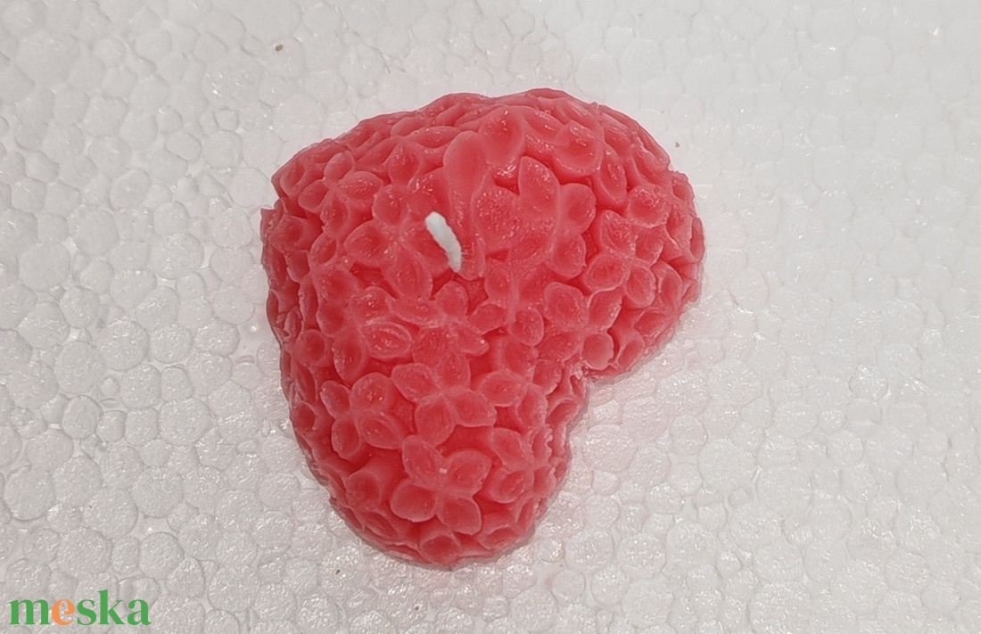 Szív gyertya virágokból  - otthon & életmód - gyertya, illat, aroma - gyertya - Meska.hu