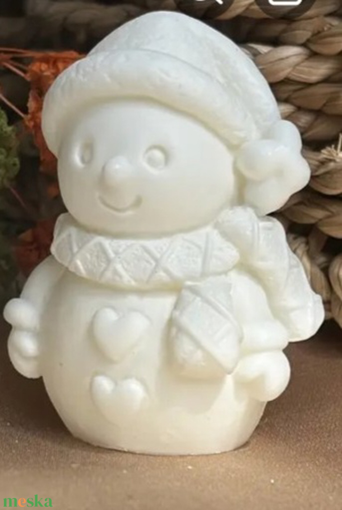 Hóember gyertya  - otthon & életmód - gyertya, illat, aroma - gyertya - Meska.hu