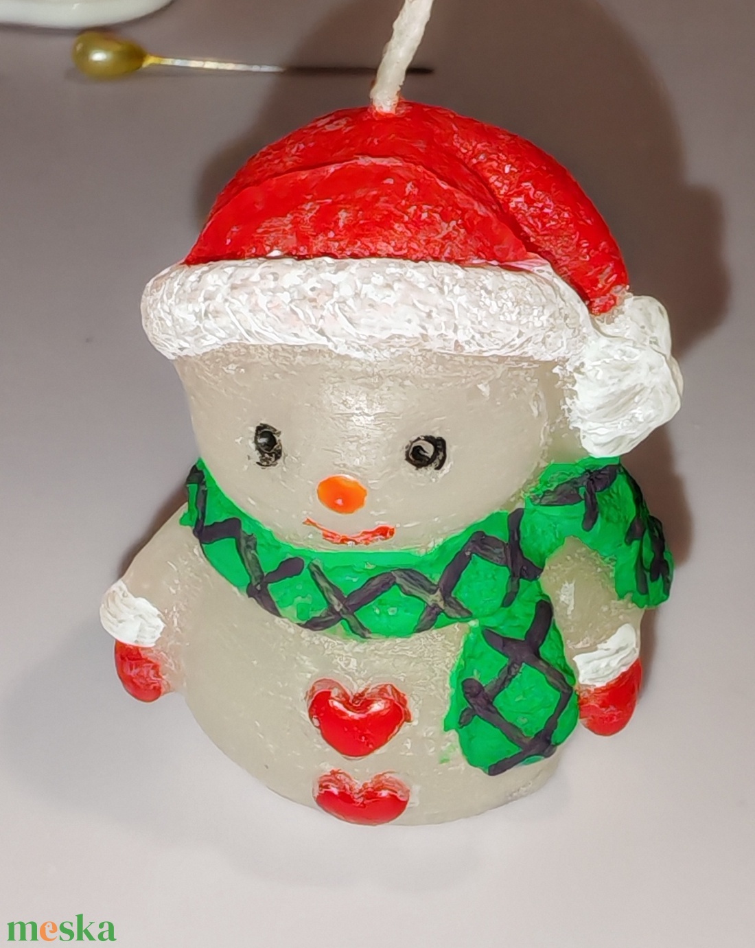 Hóember gyertya  - otthon & életmód - gyertya, illat, aroma - gyertya - Meska.hu