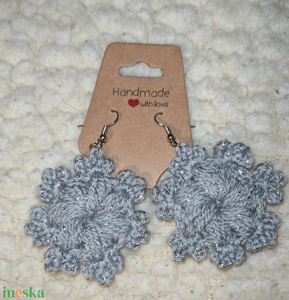 Holdcsipke horgolt fülbevaló - ékszer - fülbevaló - lógó fülbevaló - Meska.hu