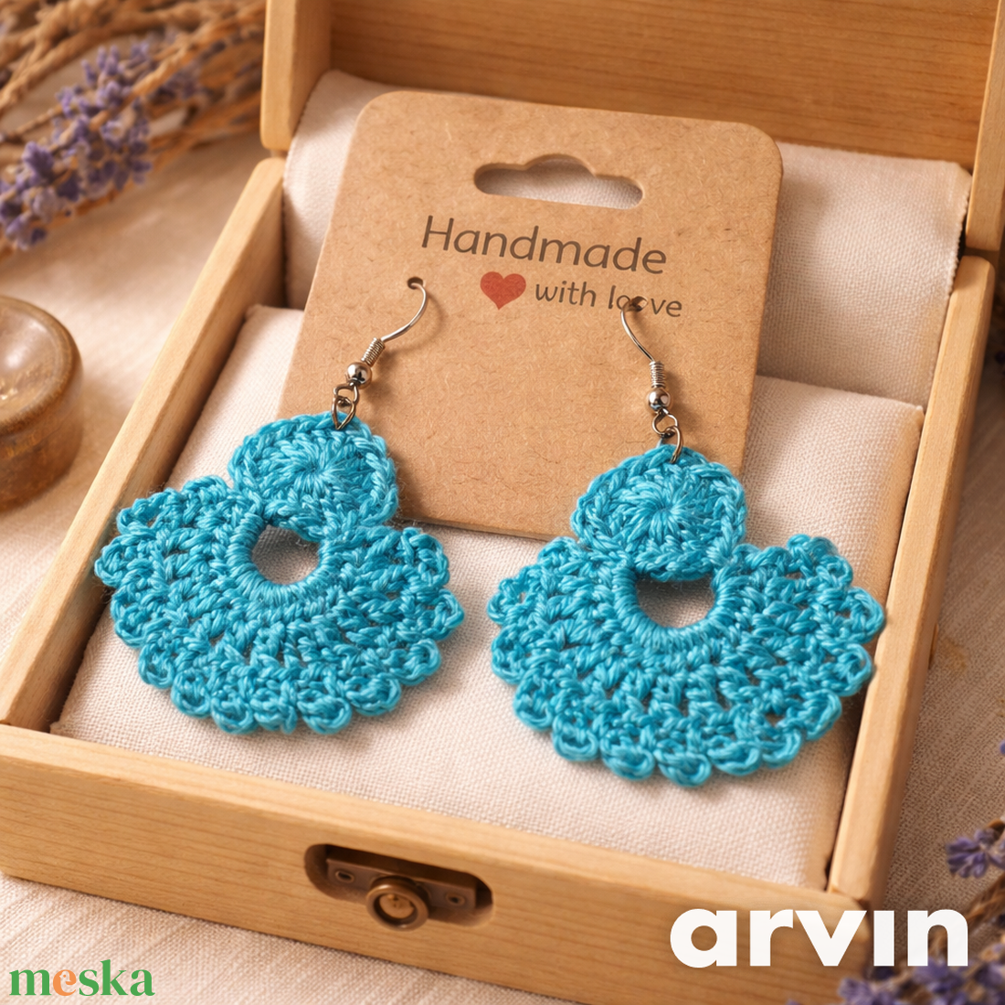 Bohém horgolt fülbevaló - ékszer - fülbevaló - lógó fülbevaló - Meska.hu