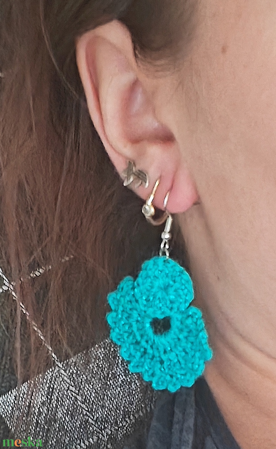 Bohém horgolt fülbevaló - ékszer - fülbevaló - lógó fülbevaló - Meska.hu