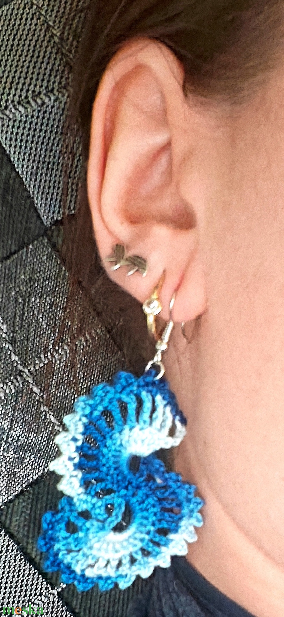 Fonott álom horgolt fülbevaló - ékszer - fülbevaló - lógó fülbevaló - Meska.hu