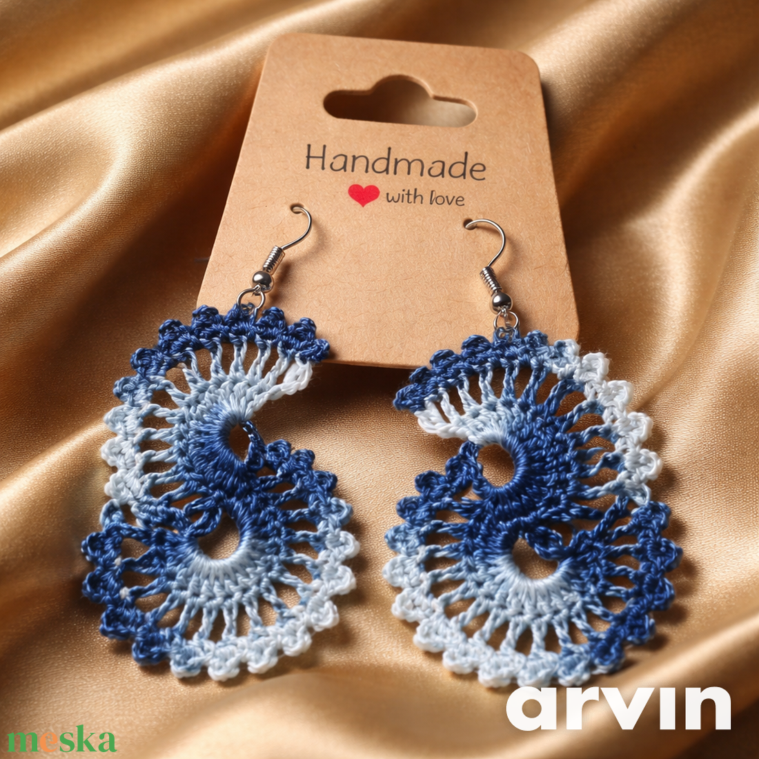 Fonott álom horgolt fülbevaló - ékszer - fülbevaló - lógó fülbevaló - Meska.hu
