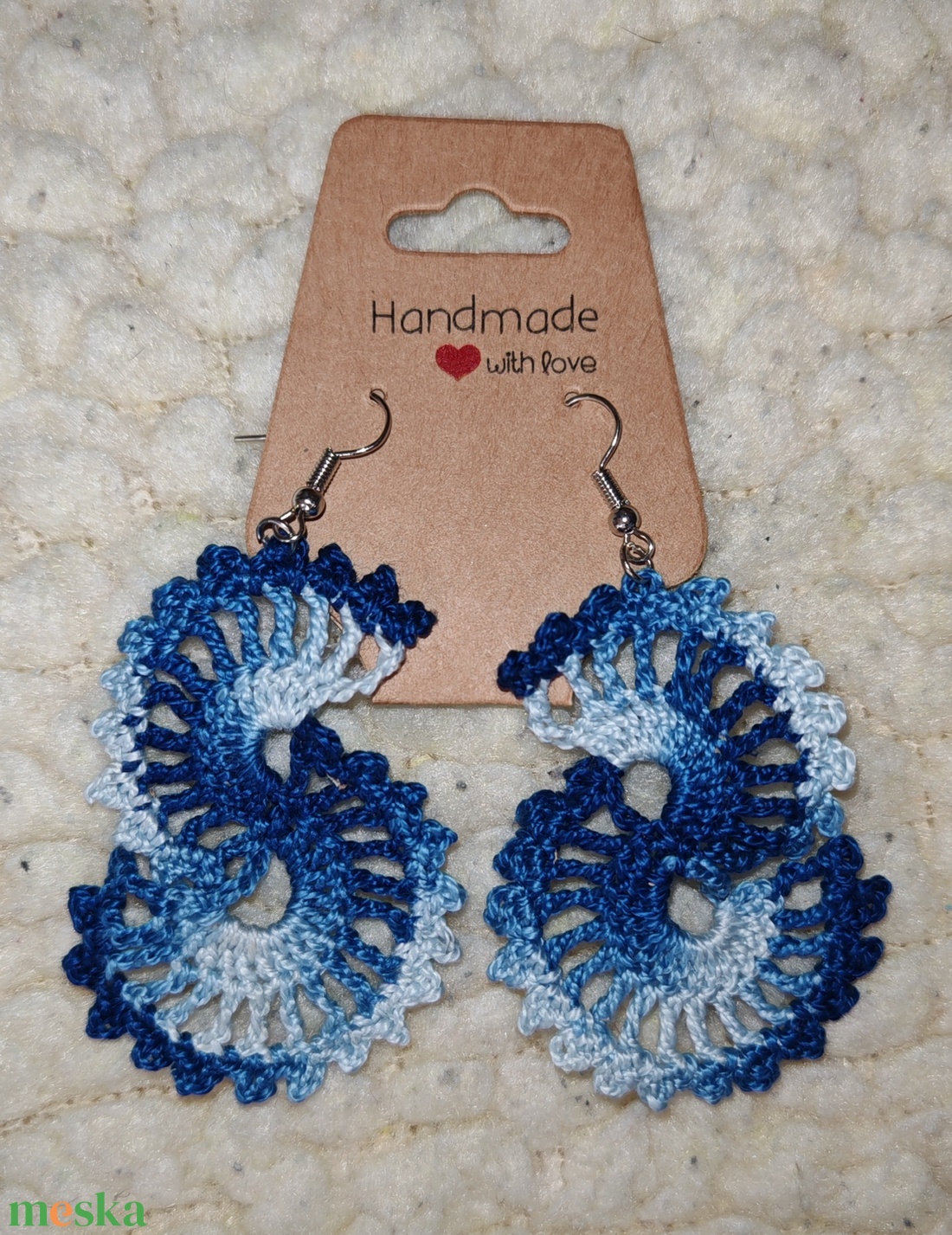 Fonott álom horgolt fülbevaló - ékszer - fülbevaló - lógó fülbevaló - Meska.hu