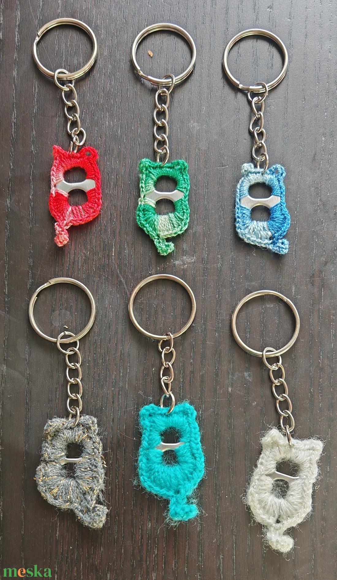 Horgolt cicás kulcstartó  - táska & tok - kulcstartó & táskadísz - kulcstartó - Meska.hu