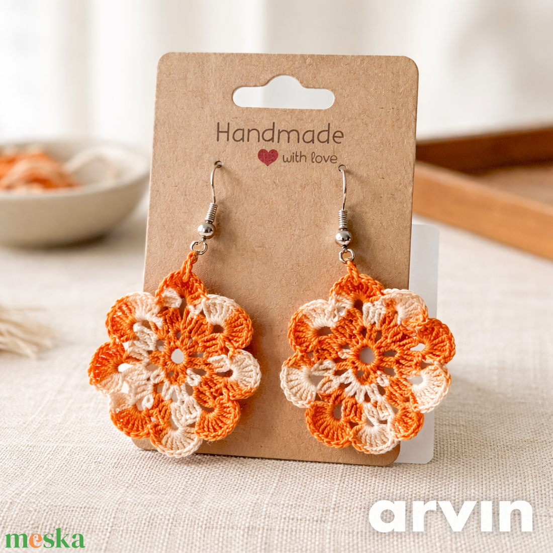 Horgolt Lunelle fülbevaló - ékszer - fülbevaló - lógó fülbevaló - Meska.hu