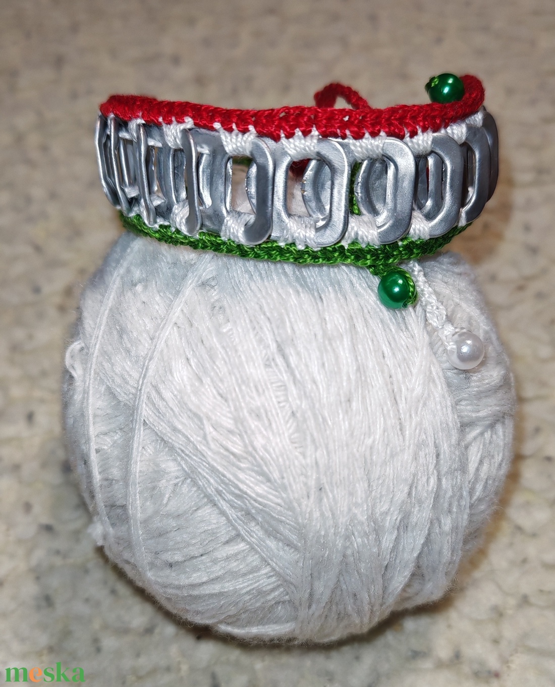 Horgolt nyitófüles karkötő - ékszer - karkötő - széles karkötő - Meska.hu