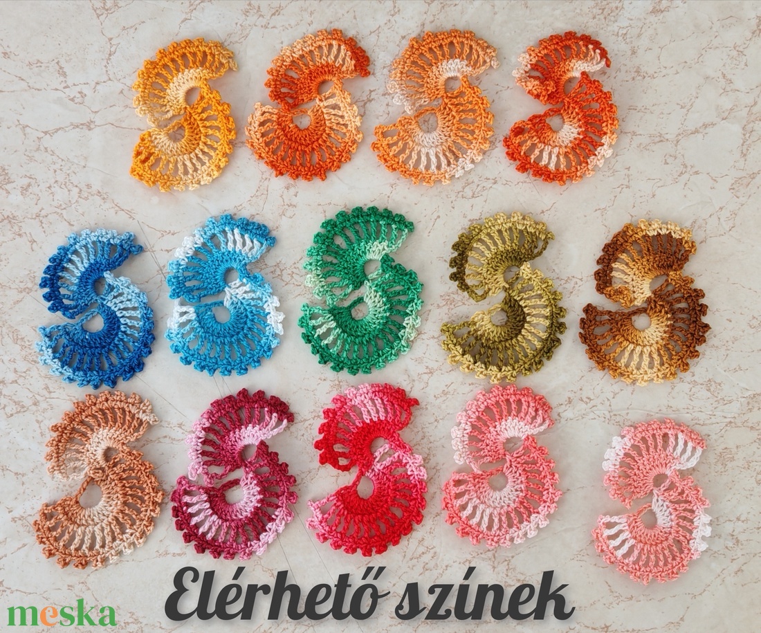 Fonott Álom gyöngypamut horgolt fülbevaló - ékszer - fülbevaló - lógó fülbevaló - Meska.hu