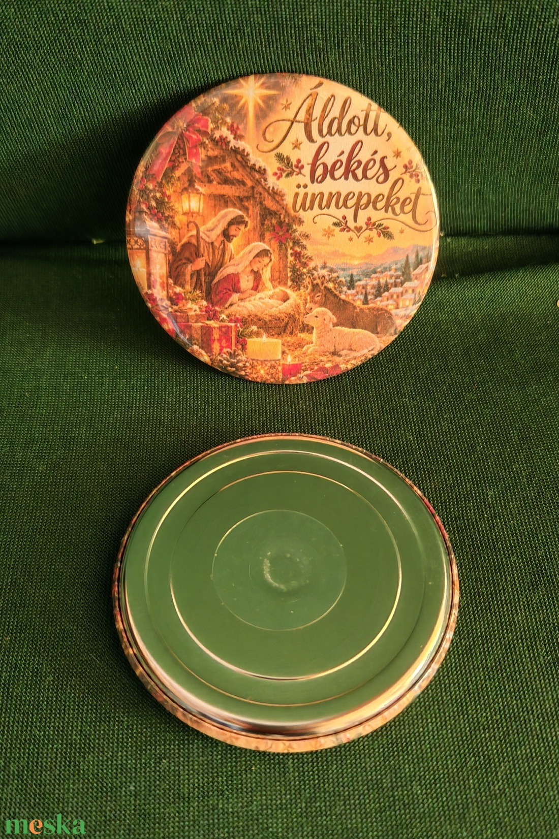 Betlehemes karácsonyi 58 mm-es kitűző - ékszer - kitűző és bross - Meska.hu
