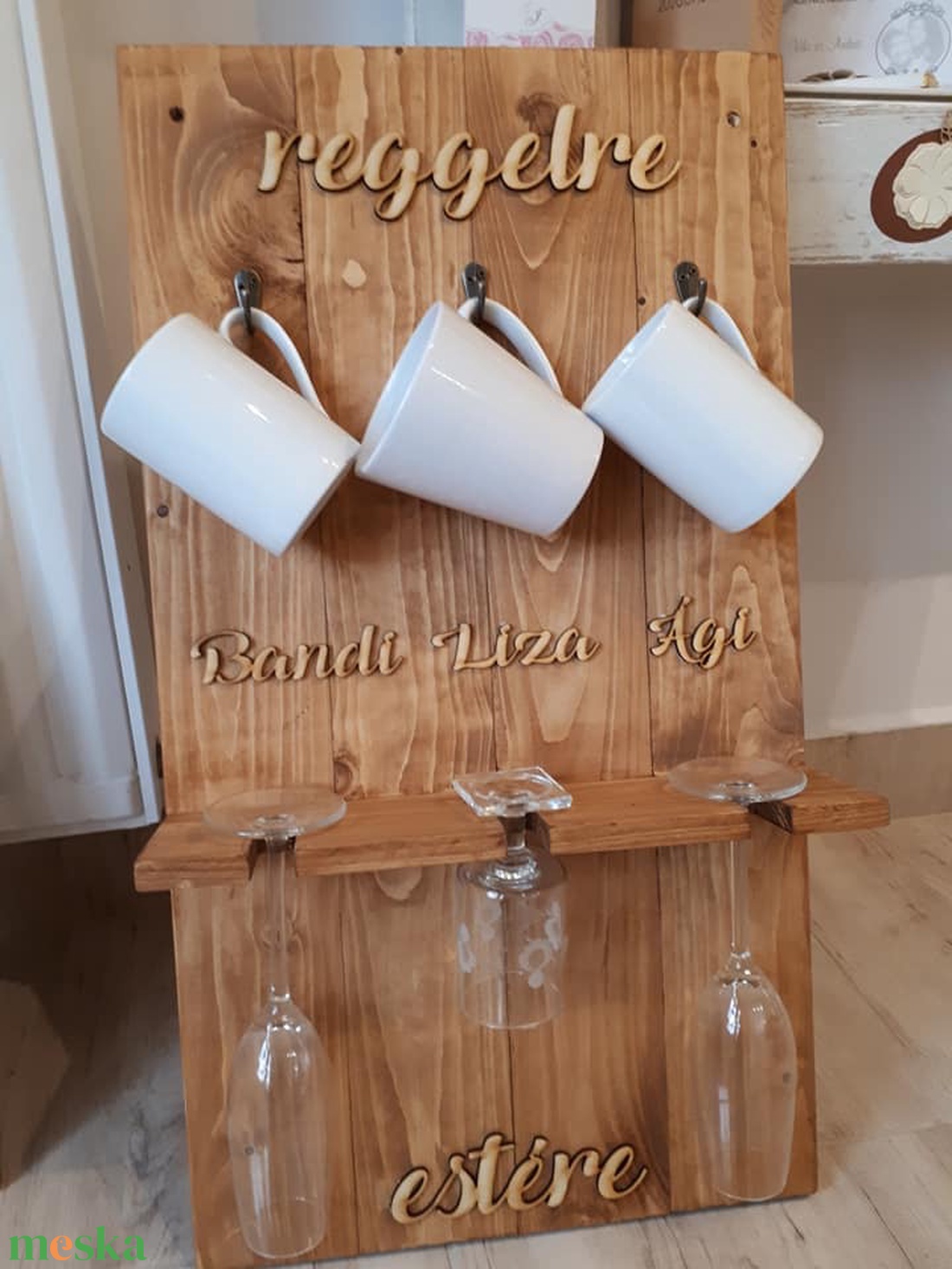 Fali bögre és pohártartó - otthon & életmód - konyhafelszerelés, tálalás - tálalás - bortartó - Meska.hu