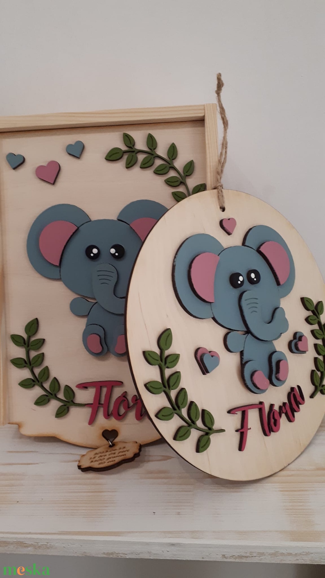 Babalátogató elefántos szett - otthon & életmód - babaszoba, gyerekszoba - babaszoba, gyerekszoba - Meska.hu