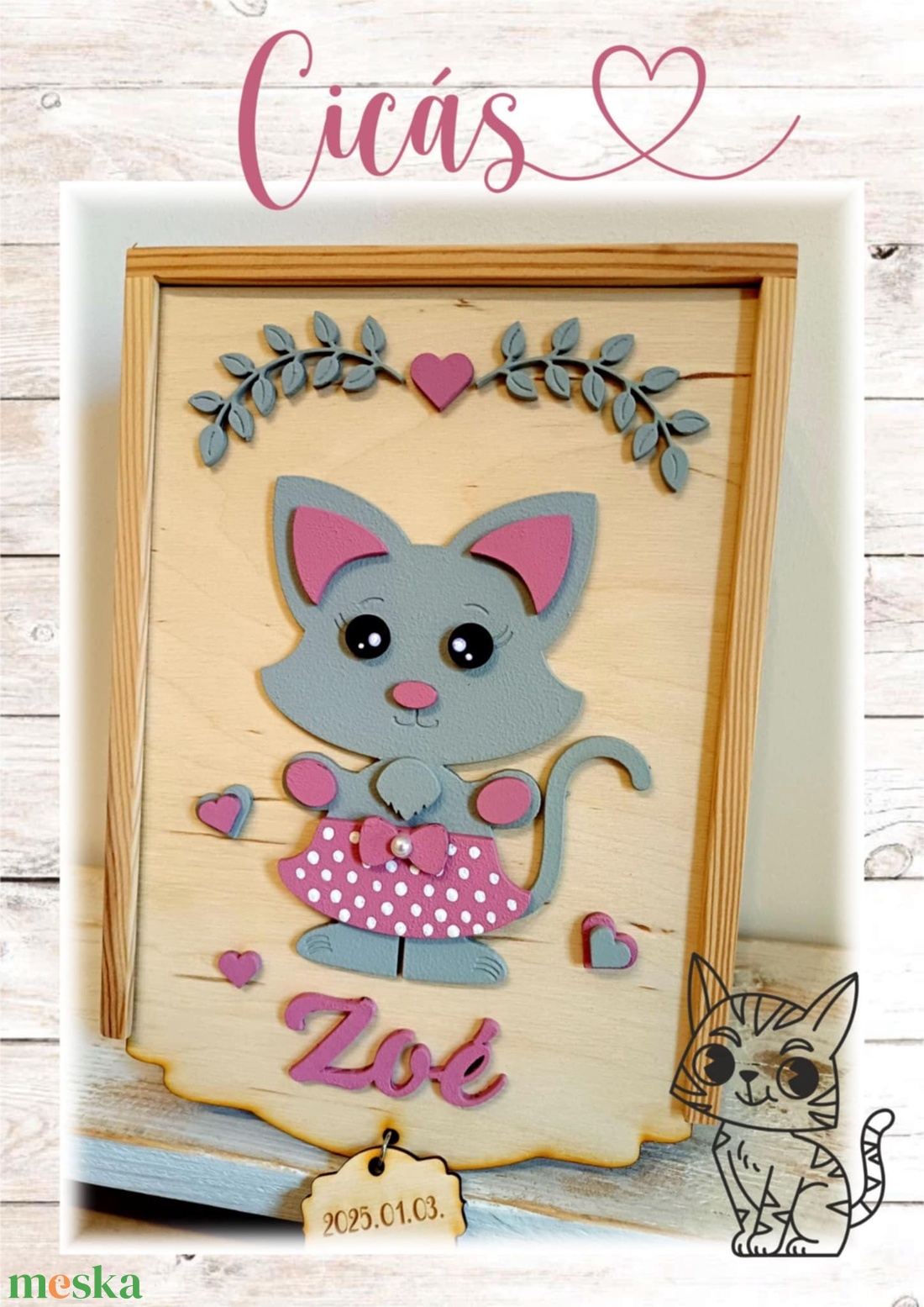 Cicás baba emlékdoboz - baba - mama - babalátogató ajándékcsomag - Meska.hu