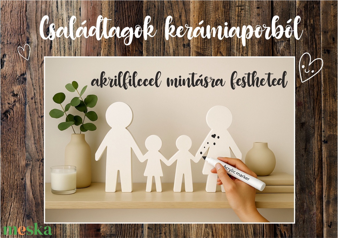 Minimalista család - otthon & életmód - dekoráció - asztal és polc dekoráció - asztaldísz - Meska.hu