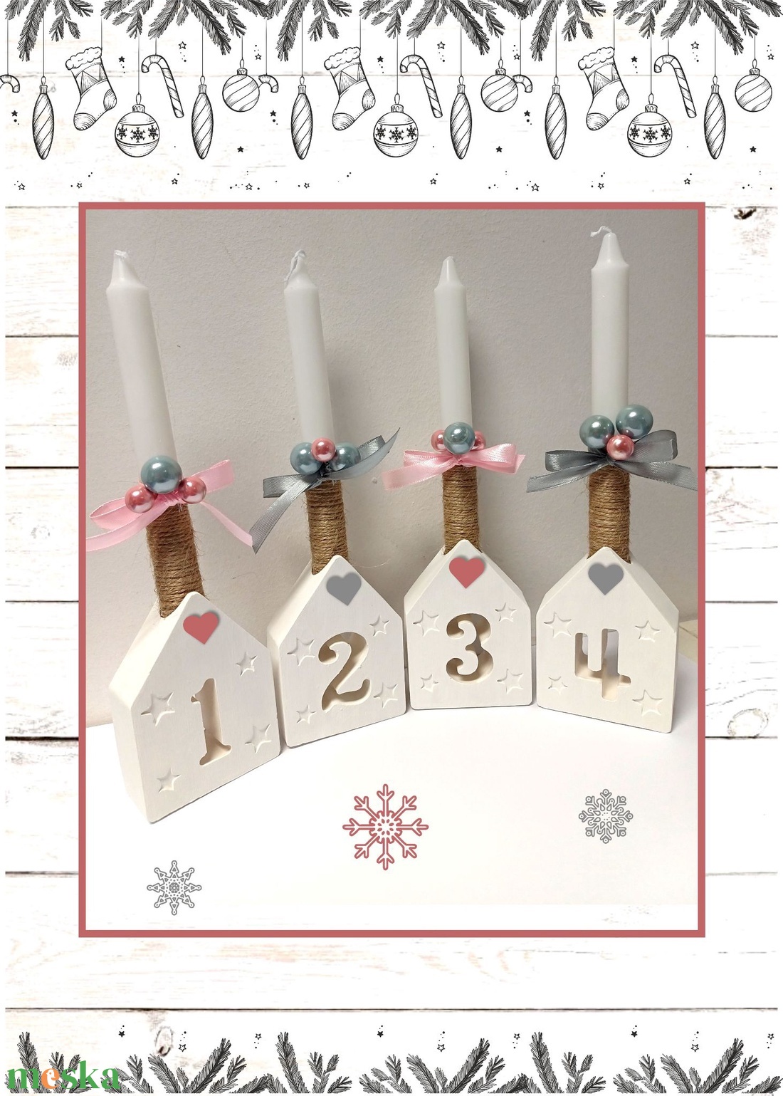 Adventi házikó dísz - karácsony - adventi díszek - adventi gyertyadíszek és koszorúdíszek - Meska.hu
