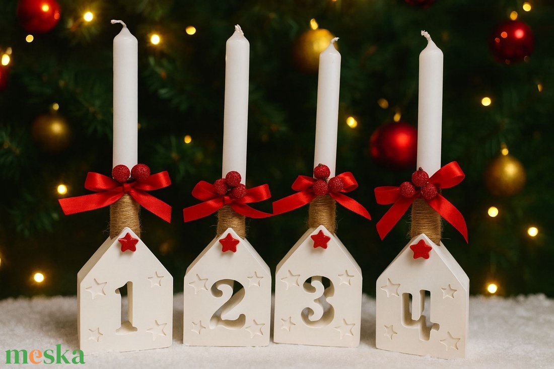 Adventi házikó dísz - karácsony - adventi díszek - adventi gyertyadíszek és koszorúdíszek - Meska.hu