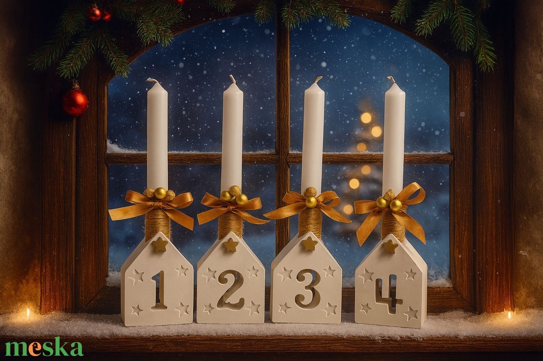 Adventi házikó dísz - karácsony - adventi díszek - adventi gyertyadíszek és koszorúdíszek - Meska.hu