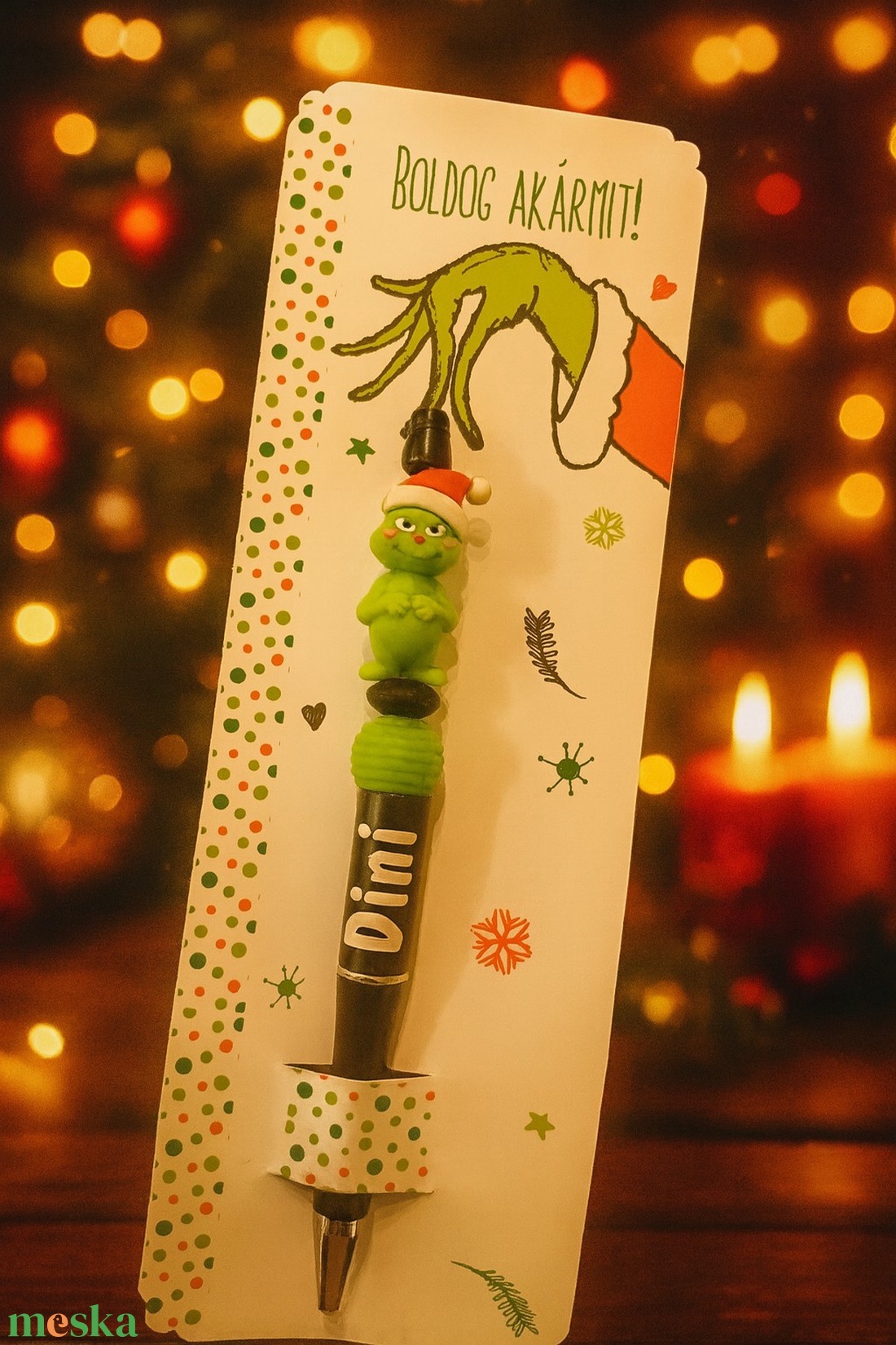Névre szóló figurás gyöngytoll - otthon & életmód - papír, írószer - ceruza & toll - Meska.hu