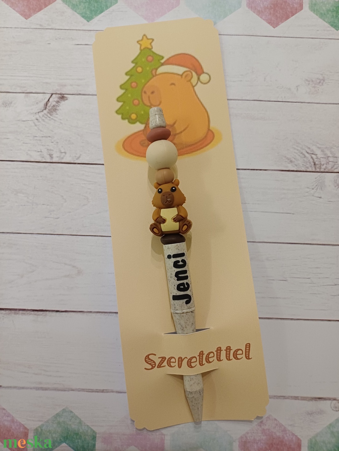 Névre szóló figurás gyöngytoll - otthon & életmód - papír, írószer - ceruza & toll - Meska.hu