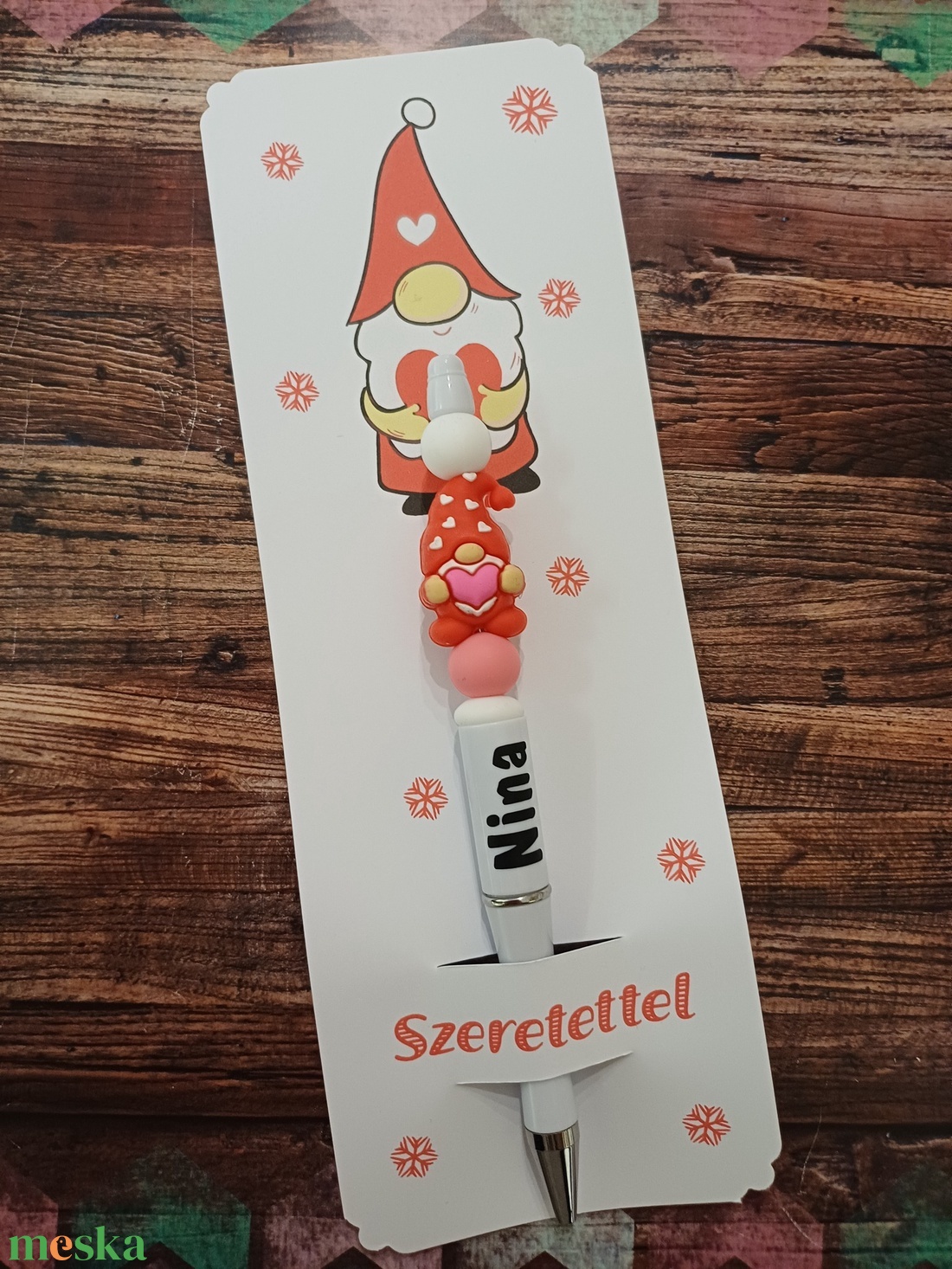 Névre szóló figurás gyöngytoll - otthon & életmód - papír, írószer - ceruza & toll - Meska.hu
