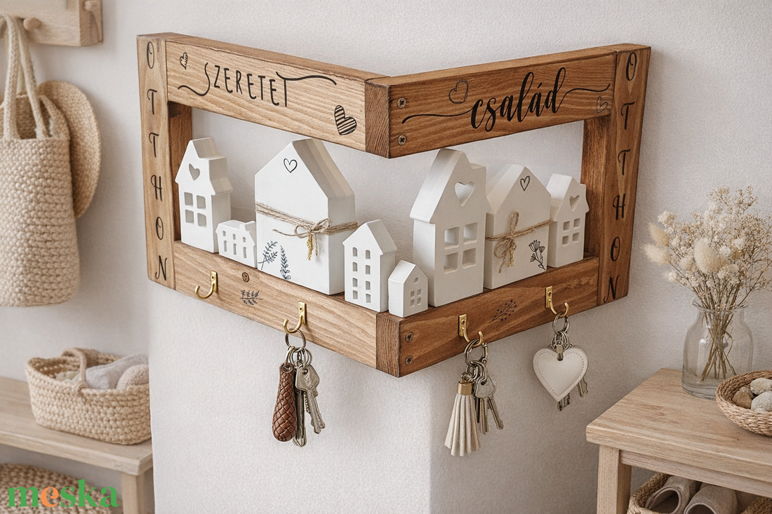 Fali sarok kulcstartó tábla - otthon & életmód - dekoráció - fali és függő dekoráció - fali kulcstartó - Meska.hu