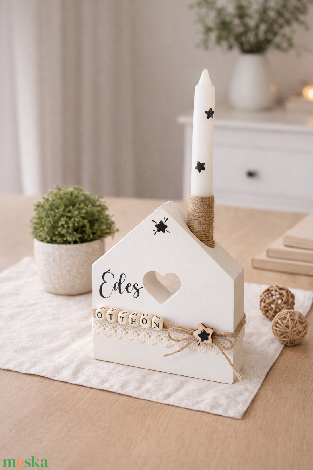 Gyertyatartós házikó dekor -  - Meska.hu