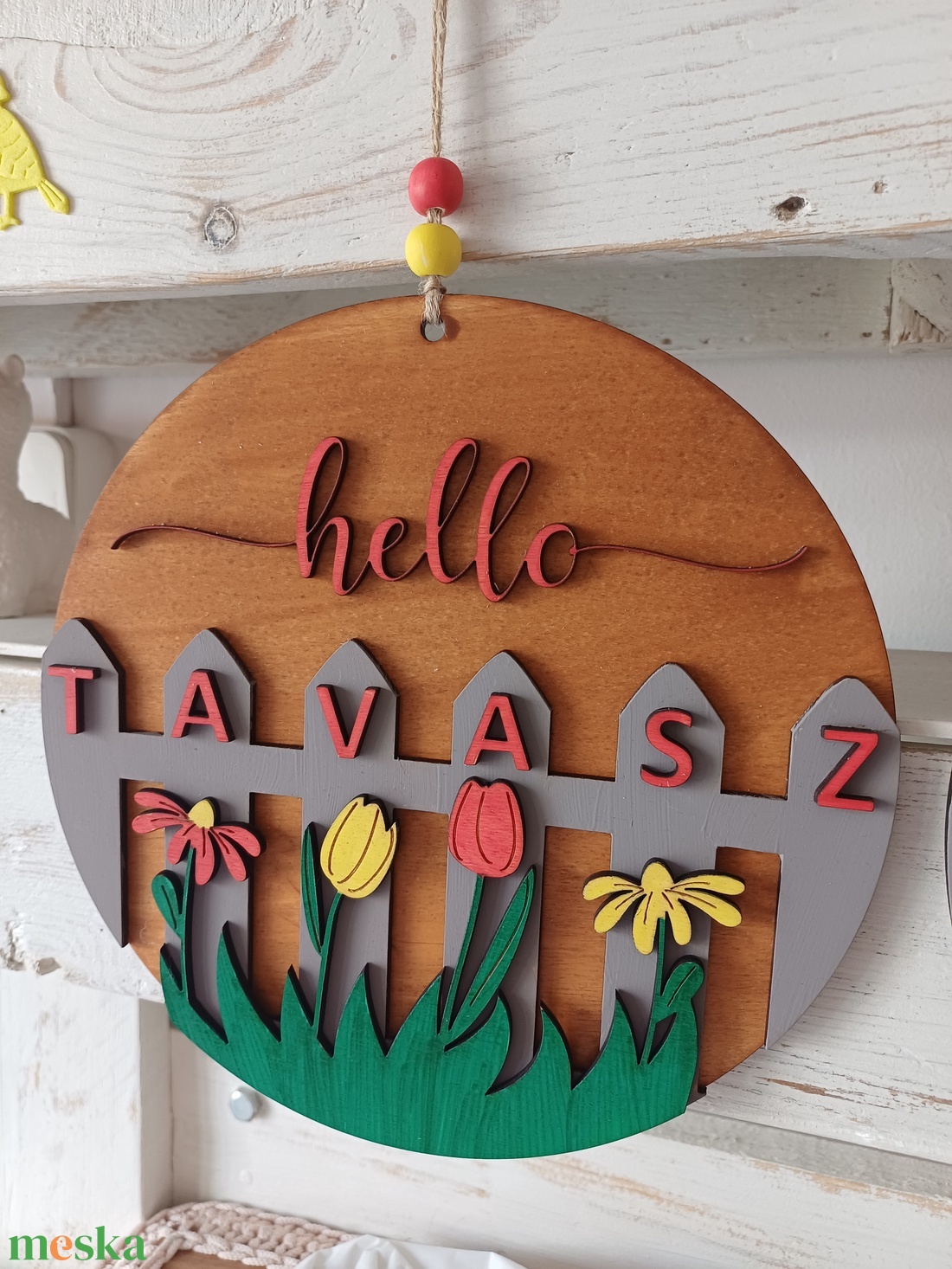 Hello Tavasz ajtódísz - otthon & életmód - dekoráció - ajtó- és ablak dekoráció - ajtódísz & kopogtató - Meska.hu