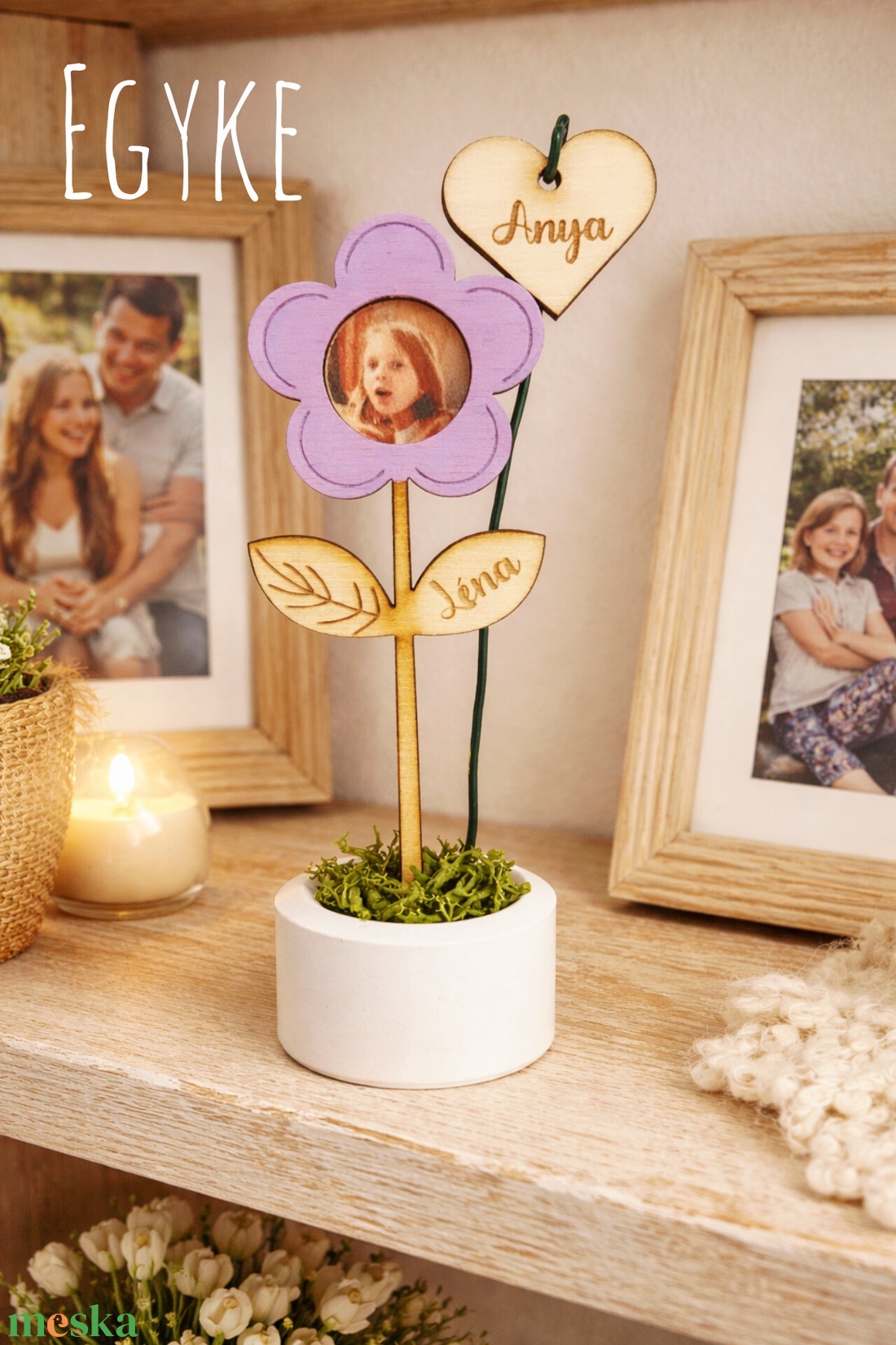 Anyák napi EGYKE favirág - otthon & életmód - virágdekoráció - virágdíszek - lézervágott virágdíszek - Meska.hu