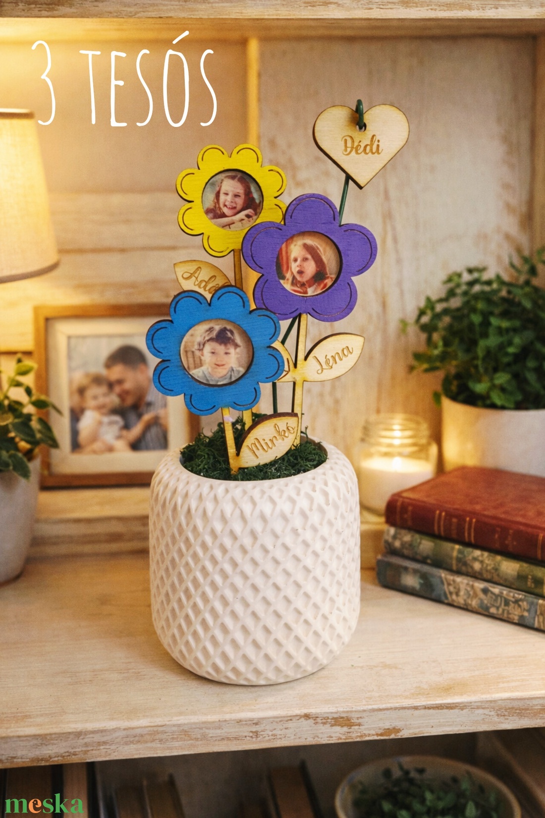 Anyák napi 3Tesós favirág - otthon & életmód - virágdekoráció - virágdíszek - lézervágott virágdíszek - Meska.hu