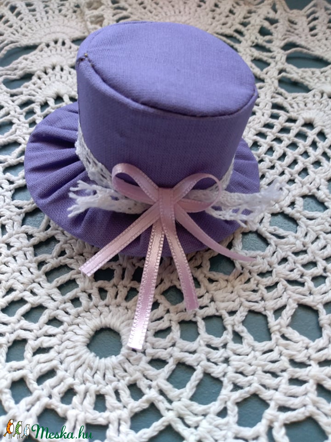 Levendulával töltött kis kalap - otthon & életmód - dekoráció - dísztárgy - Meska.hu