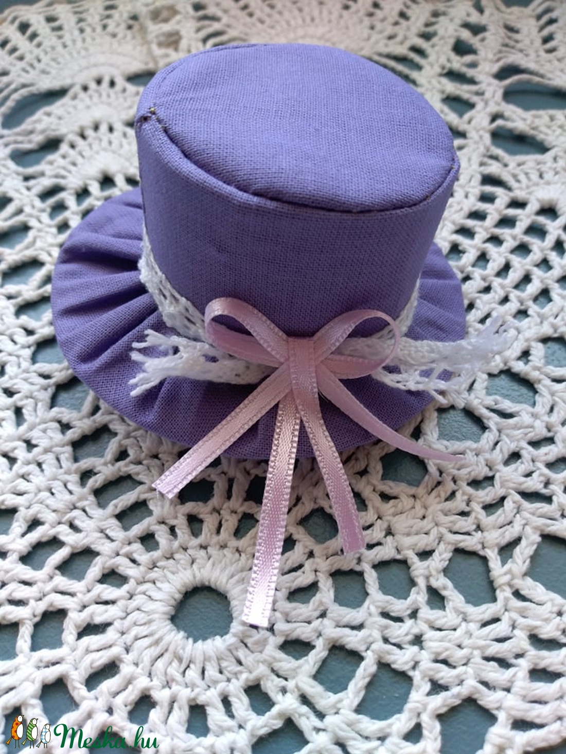 Levendulával töltött kis kalap - otthon & életmód - dekoráció - dísztárgy - Meska.hu