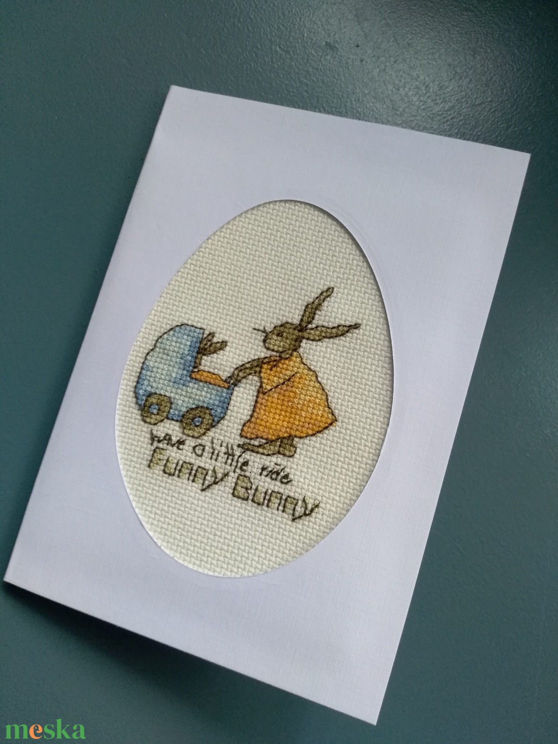 Nyuszi mintás képeslap - otthon & életmód - papír, írószer - Meska.hu