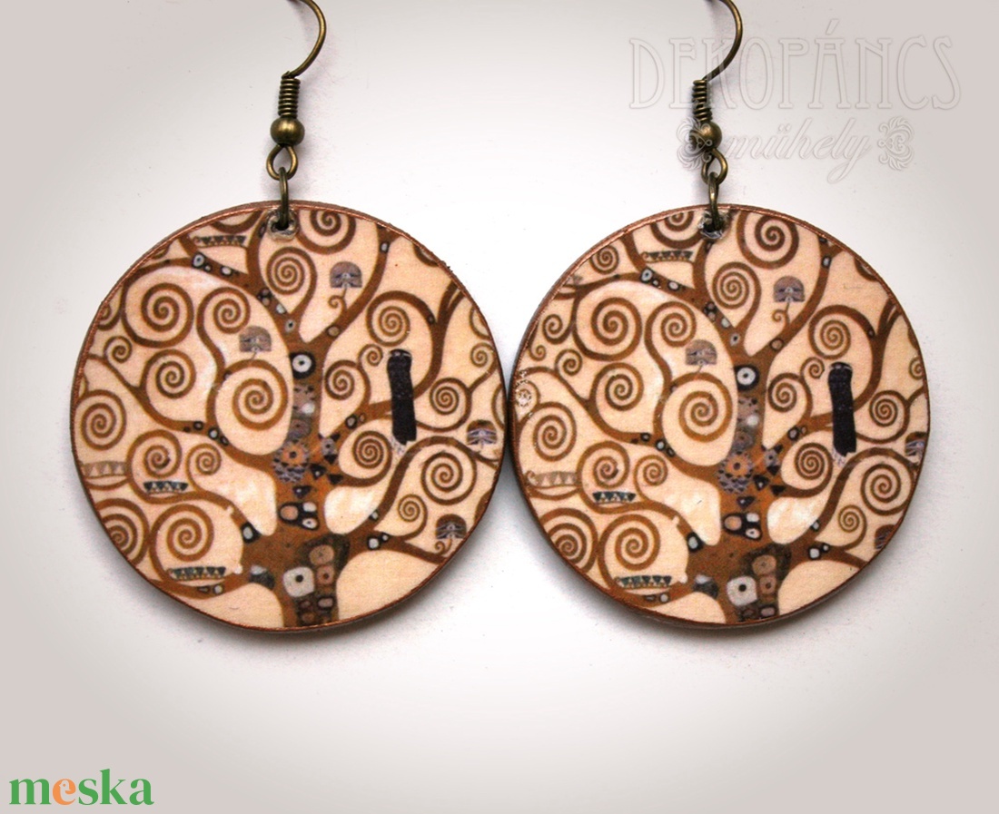 Klimt fája fülbevaló - ékszer - fülbevaló - lógós kerek fülbevaló - Meska.hu Klimt fája fülbevaló - ékszer - fülbevaló - lógós kerek fülbevaló - Meska.hu