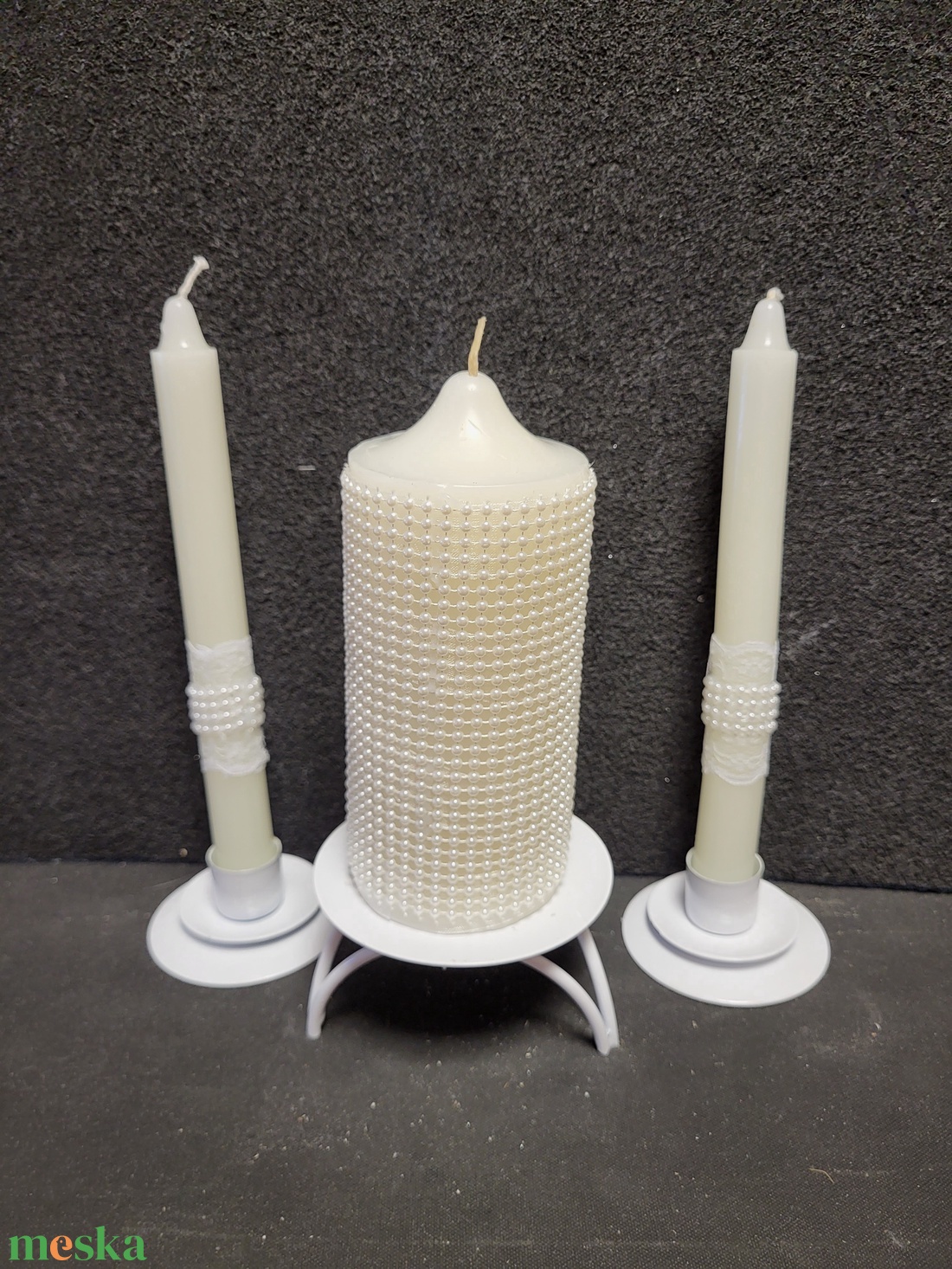 Esküvői gyertya ceremónia szett - esküvő - dekoráció - gyertya & gyertyatartó - Meska.hu
