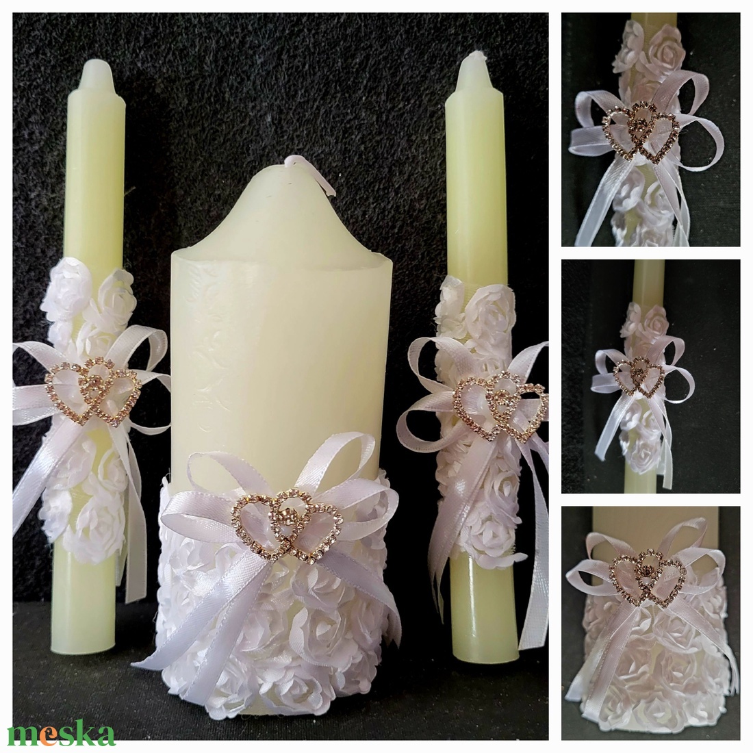 Esküvői gyertya ceremónia szett - esküvő - dekoráció - gyertya & gyertyatartó - Meska.hu