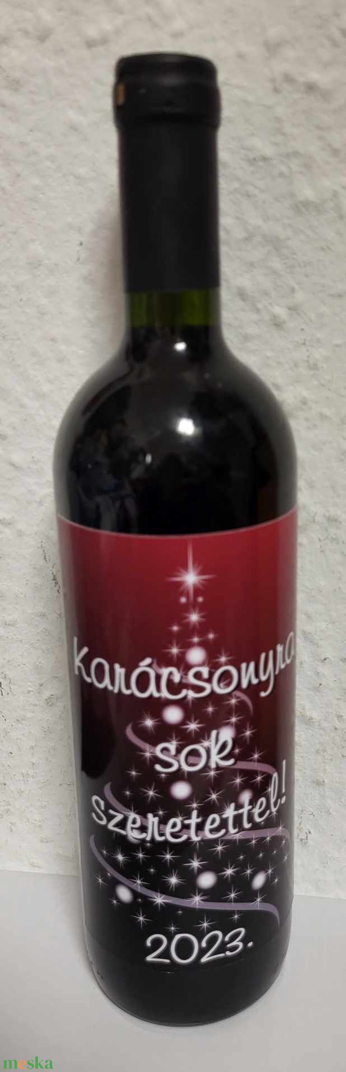 Karácsonyi címkés borok  - élelmiszer - alkoholos italok - Meska.hu