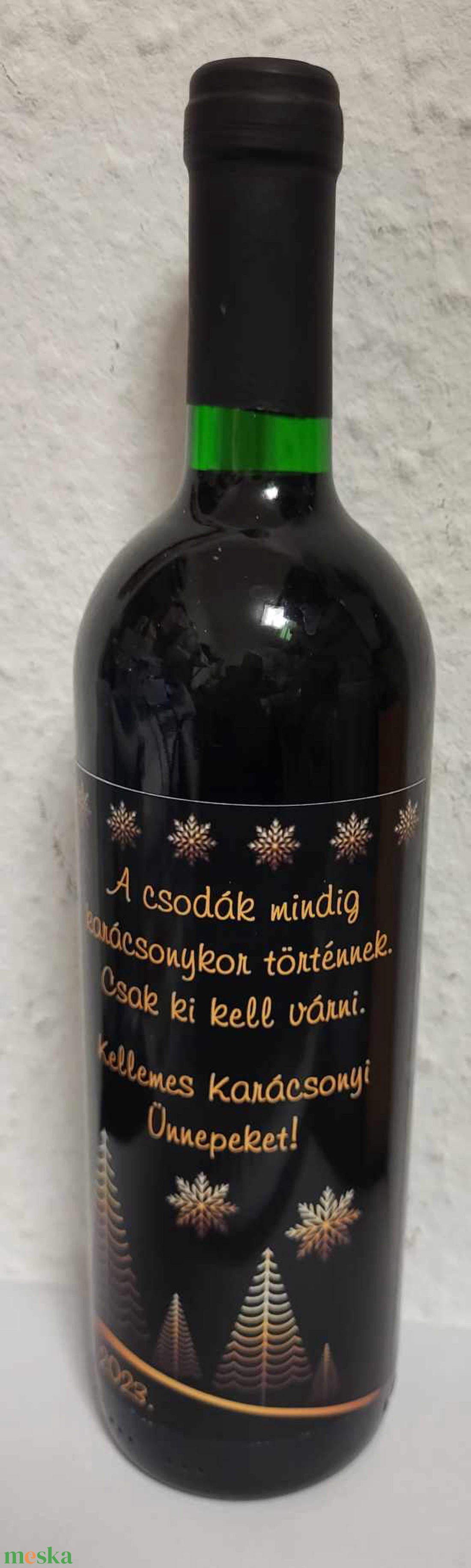 Karácsonyi címkés borok  - élelmiszer - alkoholos italok - Meska.hu