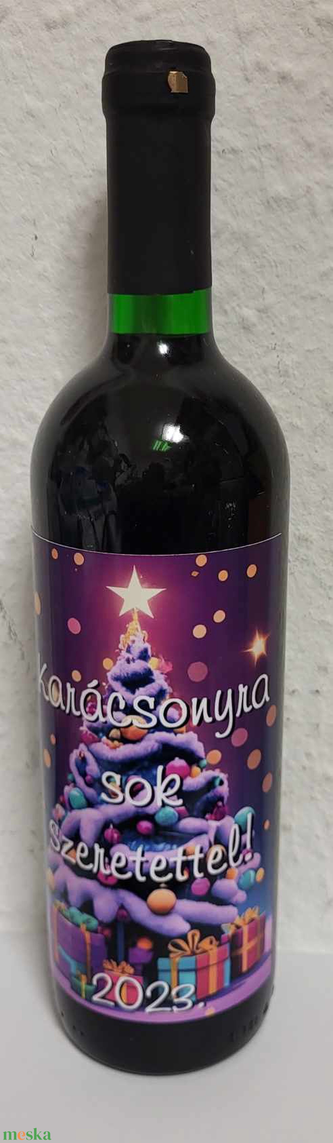 Karácsonyi címkés borok  - élelmiszer - alkoholos italok - Meska.hu
