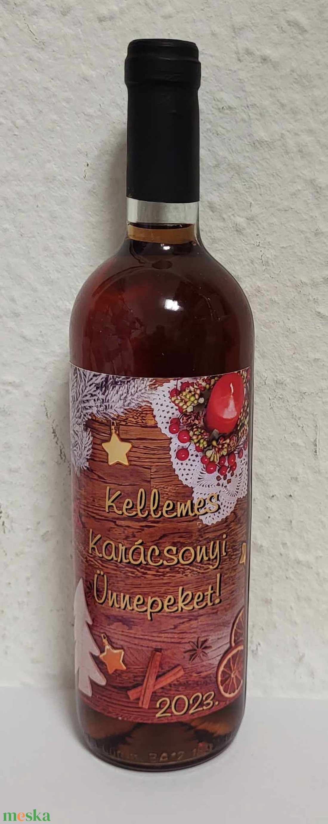 Karácsonyi címkés borok  - élelmiszer - alkoholos italok - Meska.hu